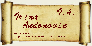 Irina Andonović vizit kartica